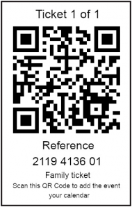 QR code on a ticket